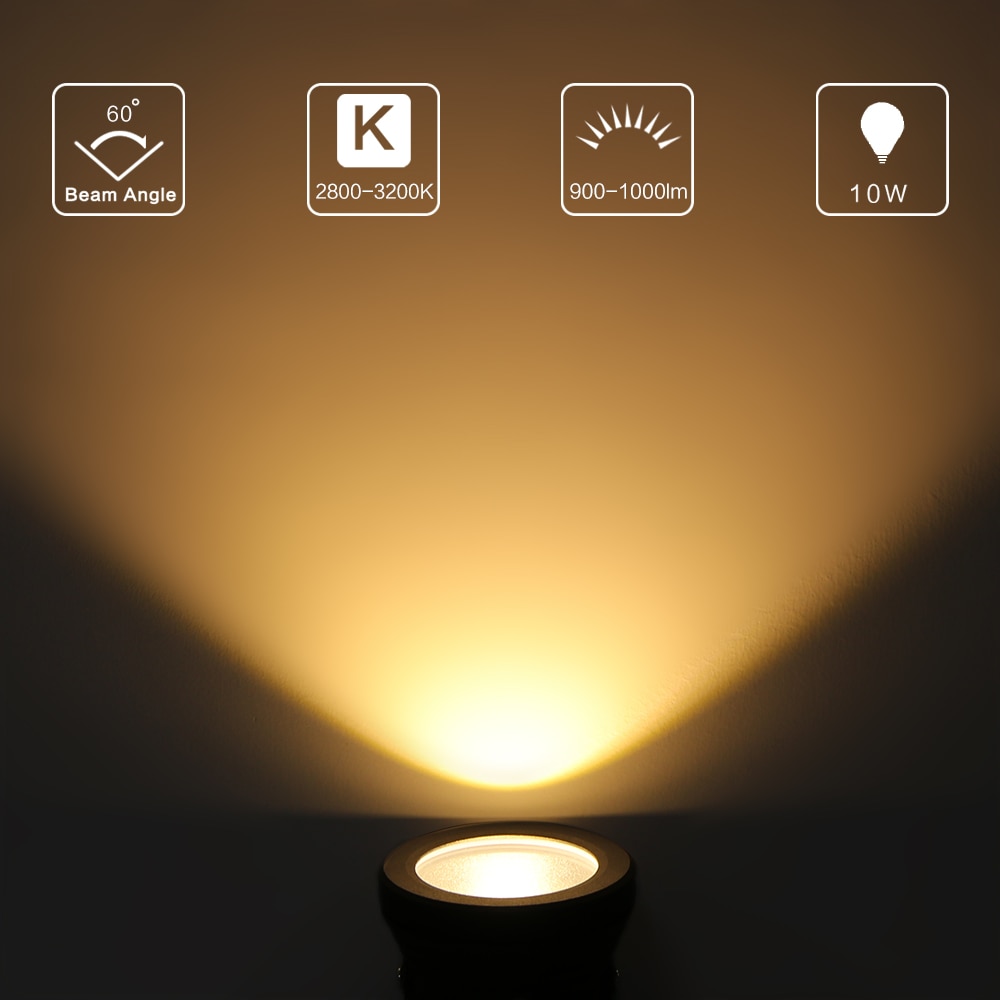Luz LED subacuática impermeable IP65 para fuentes de piscina, estanque, jardín, acuario, 900 ~ 1000LM, Dirección de 180 grados