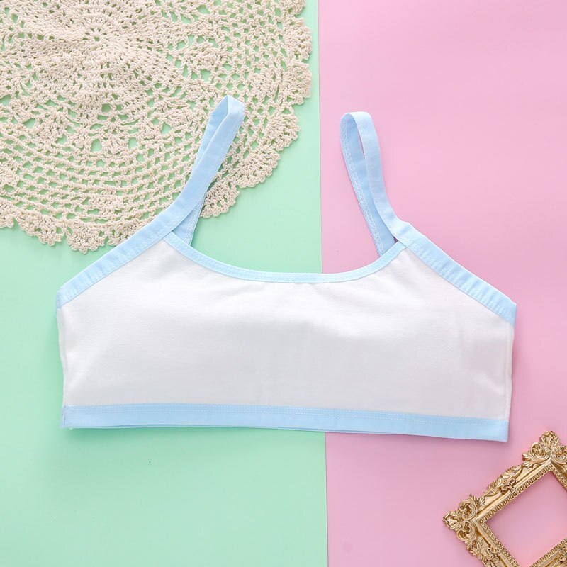 3Pcs Cotton Young Girls Training Bra 10-15T Children Bras Condole Belt Vest Kids Bra Camisole for Child Sports Bra