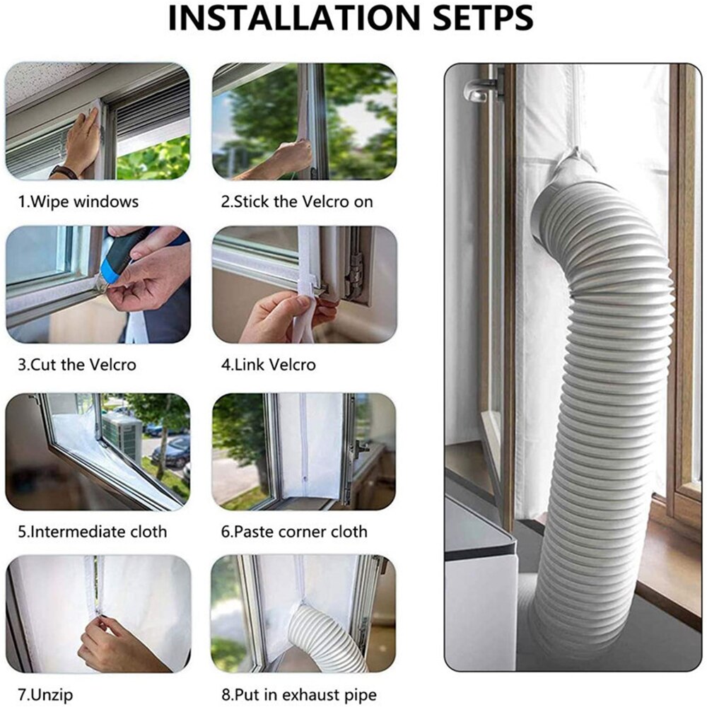 Universal Air Lock Window Seal Cloth Plate 4M Airs Stop Conditioner Outlet Window Sealing Kit For Mobile Air Conditioner