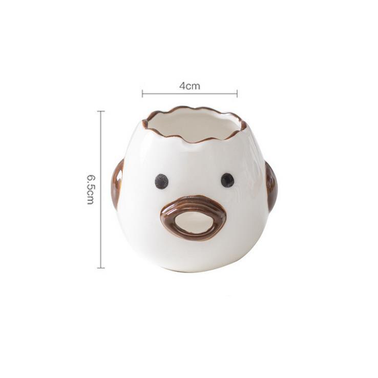 Kitchen Ceramic Cartoon Egg White Separator Yolk Dividers Chicken Kitchen Tool Cute Egg Yolk White Separator Cartoon Chick: Brown