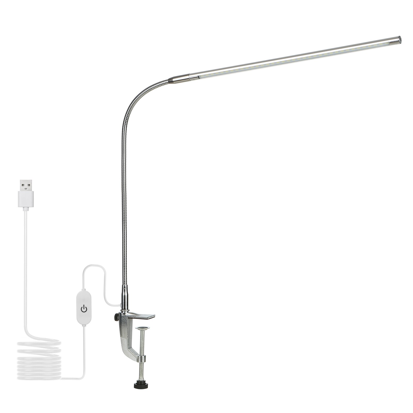 10w usb klipp-på bordlampe lysdioder hvit belysning berøringskontroll dimbare lysdioder leselys til seng sengegavl kontor arbeidsbenk: misligholde tittel
