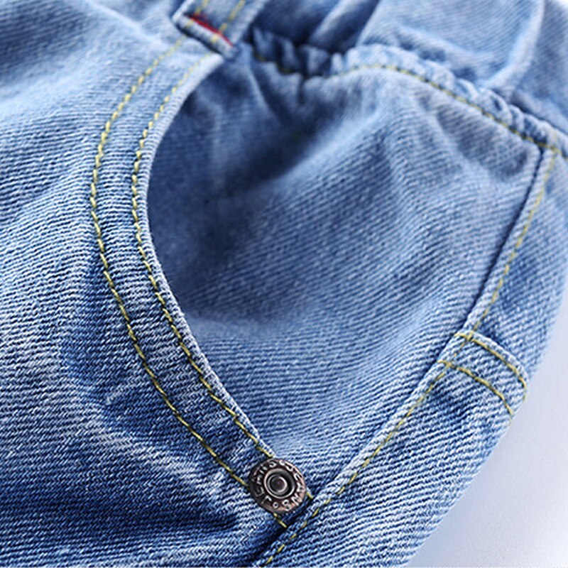 DIIMUU-pantalones cortos elásticos para niños, vaqueros con letras, Verano