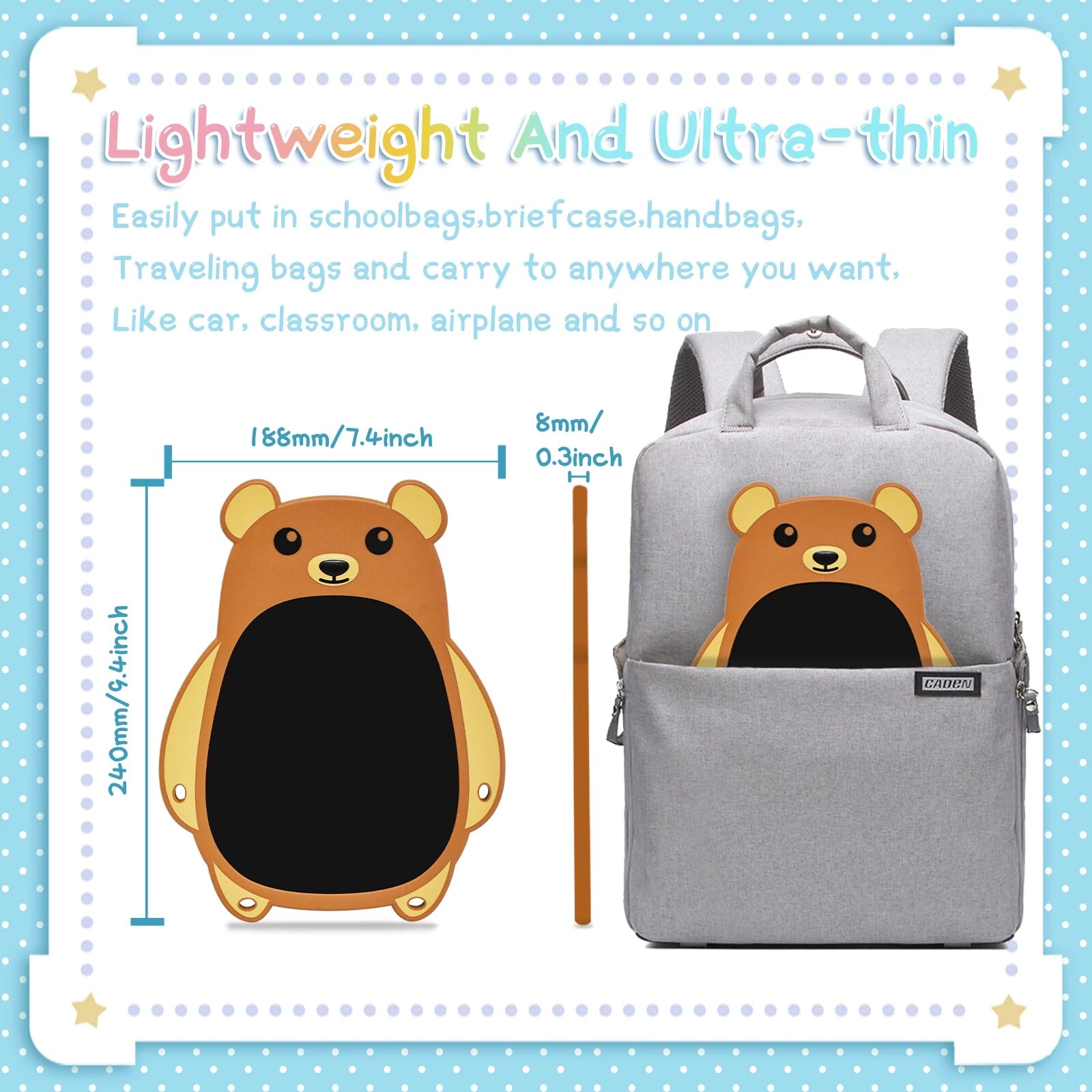 LCD Writing Board 8.5 inch Cartoon Drawing Tablet Digital Graphic Drawing Board Kids Handwrinting Tablet for home Online Class