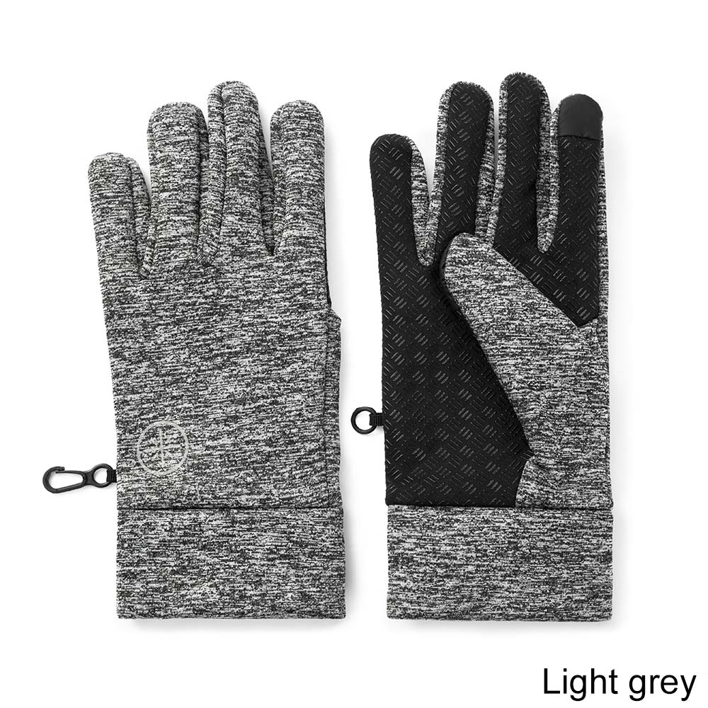 Guantes de invierno a prueba de viento para deportes al aire libre, guantes para hombre con pantalla táctil para conducir, motocicleta, esquí, guantes de lana cálidos antideslizantes para hombres: light grey