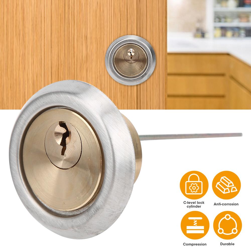 Security Locking Cylinder Copper Lock Round Anti-Theft Interior Door Mechanical Lock Cylinder for Iron Wooden Safety Doors
