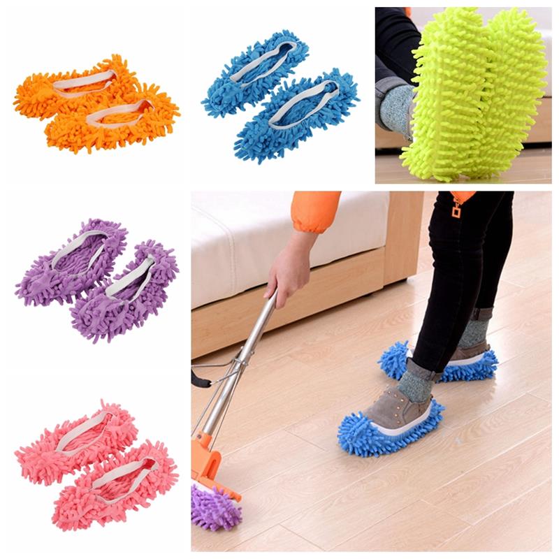 Multi-función Duster zapatillas mopa zapatos cubierta lavable reutilizable microfibra pie calcetines limpieza de suelo herramientas cubierta de zapato