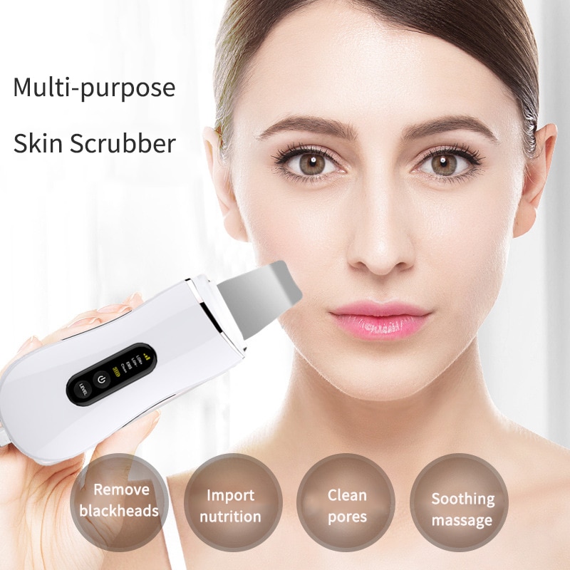 Limpiador ultrasónico de piel, limpieza por vibración, eliminación de poros, eliminación de suciedad, puntos negros, arrugas, masajeador Facial calmante, herramienta para pelar la piel