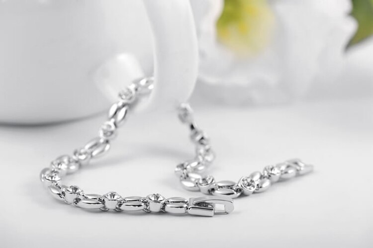 YiKLN Rose Gold Color Inlay Cubic Zirconia Wheat-shaped Bracelets & Bangles Jewelry Austrian Crystal Bracelet L2060802490