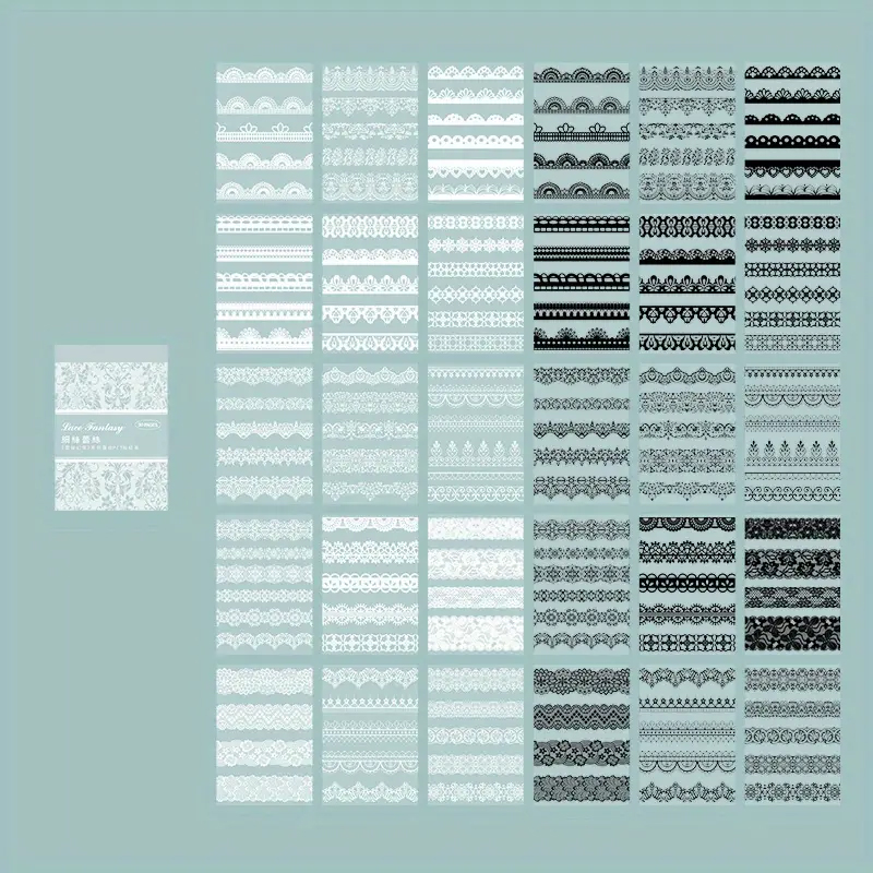 30 pièces, Style Vintage noir et blanc dentelle autocollants livre bricolage Journal indésirable Journal décoration Collage PET autocollant Album Scrapbooking: Violet
