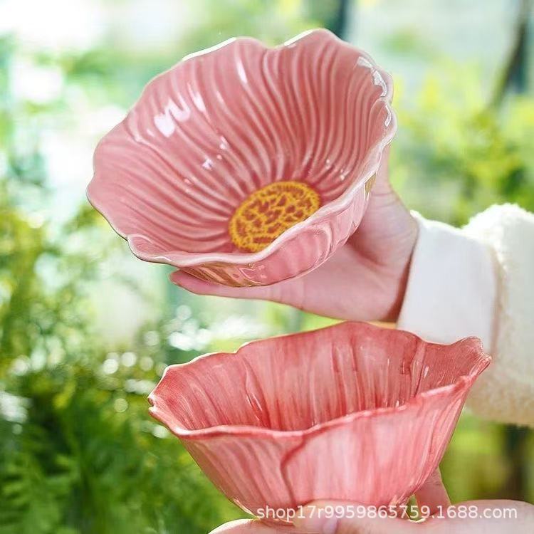 Keramische Bloem Serveerschaal Taart Dessertbord Bloem Keramische Kom Huishoudelijk Servies Set Eettafel Keuken Gereedschap Decoratie