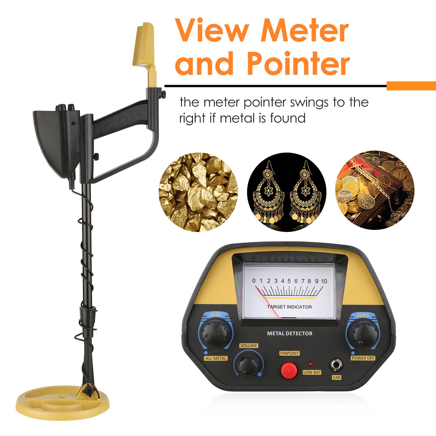 Handheld QC1039 Underground Metal Detector High Sensitivity Accuracy Metal Detecting Tool Underground Gold Metal Finder