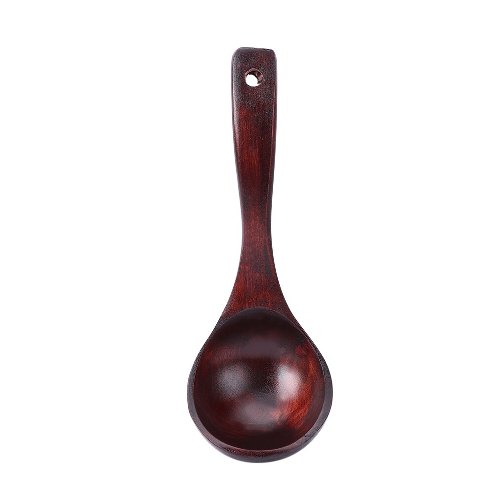 Vajilla de Cocina de madera Natural con mango grande y largo, vajilla para Catering, utensilios de cocina, cuchara, suministros de cocina 1 unidad