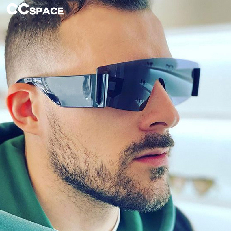 51117 übergroße eins Linse Marke Sonnenbrille Frauen quadratische Farben UV400 Jahrgang Männer Brille