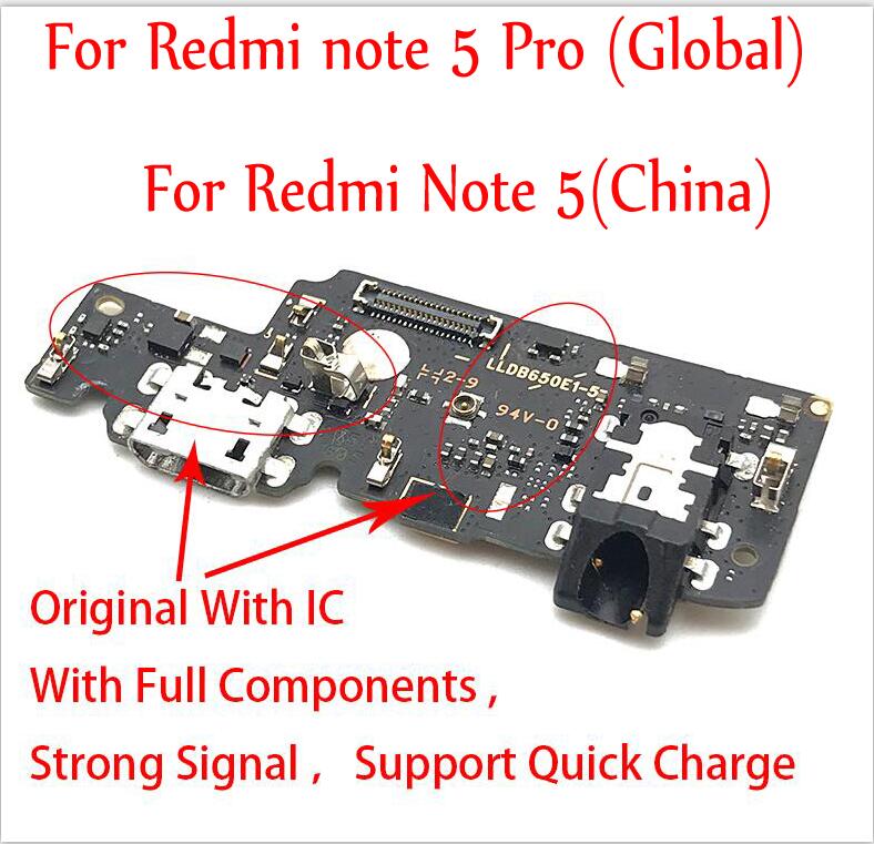 Ładowarka USB złącze portu dokującego złącze Flex Cable dla Xiaomi Redmi Note 8T 9S 9 4 4X 5 5A 6 3 Pro Se 152mm: Note 5 Original