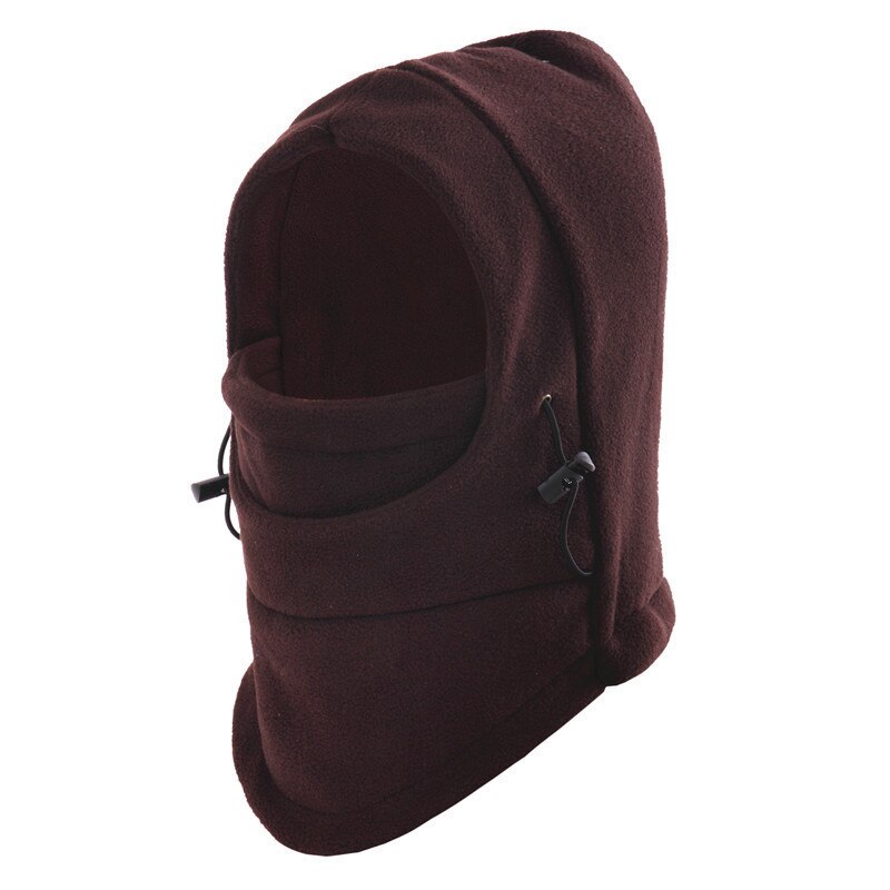 Warm Cap Winter Men Women Hats Waterproof Thermal Fleece Balaclava Hat Hooded Neck Warmer Hiking Scarves: brown