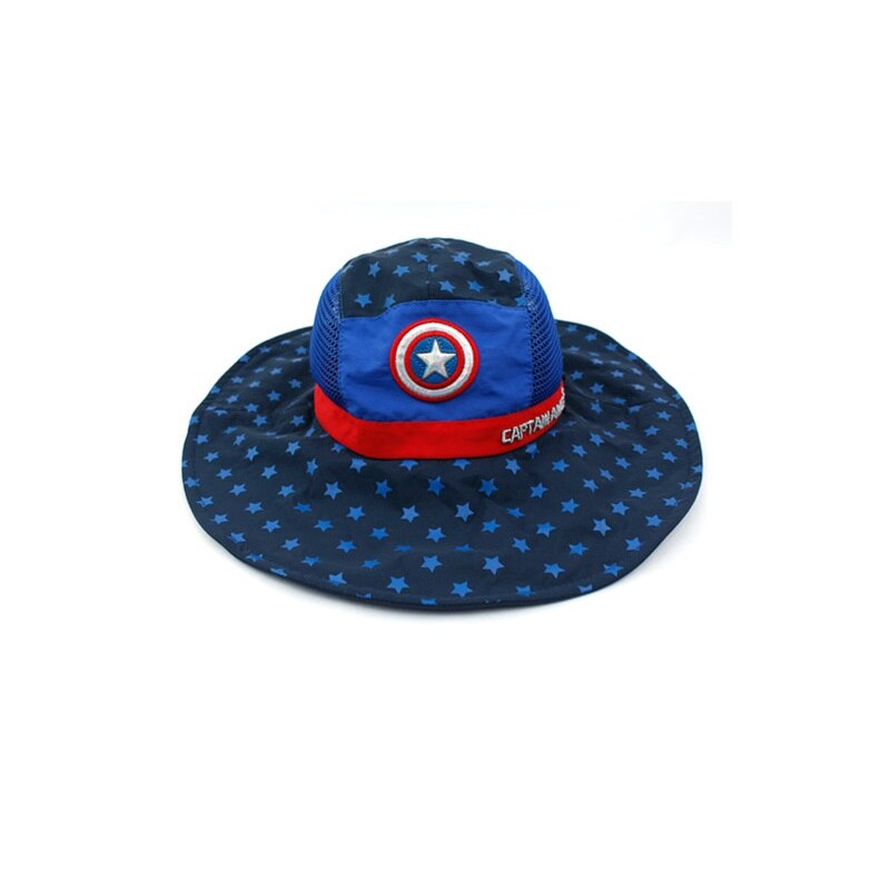 Winghouse Children Hat Boy Spring Summer UV Protection Big Brim Sun Helmet Bucket Hats Bowler Beach Sun Protect Cap South Korea: Blue / XS