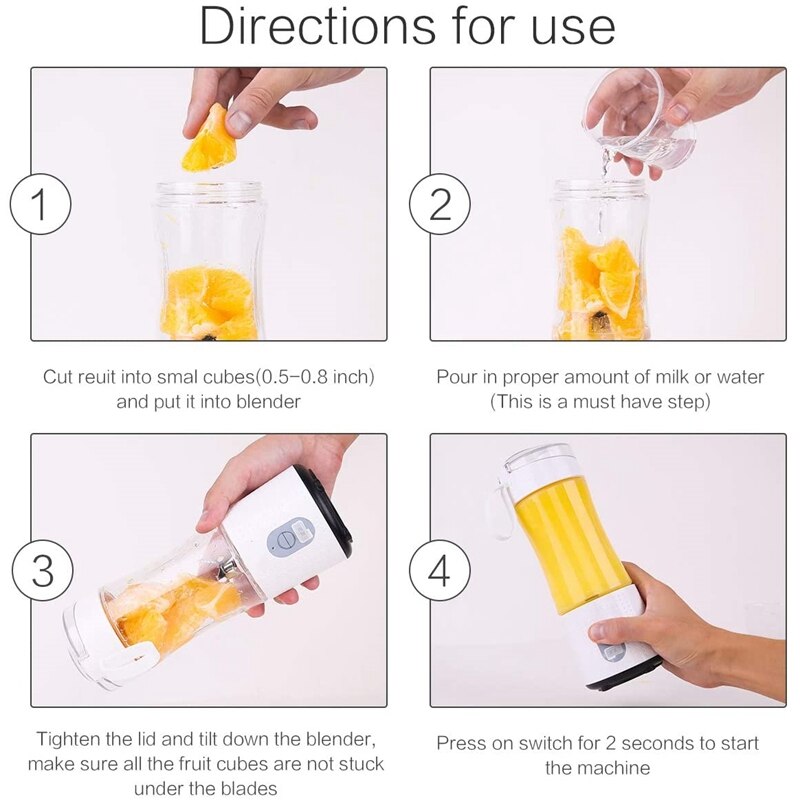 Draagbare Blender Persoonlijke Grootte Blender Voor Smoothies, Sap En Shakes, Mini Blender Met 4000Mah Oplaadbare Batterij