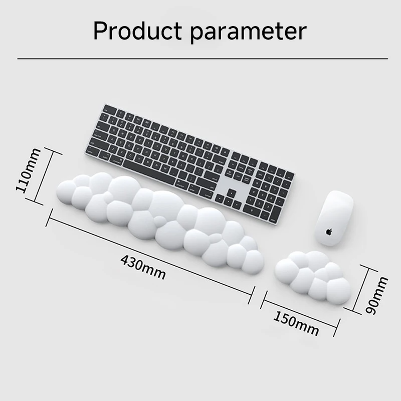 Muismat met polssteun toetsenbord wolk antislip desktop kantoor gamer muis polssteun Ergonomisch toetsenbord muismat polssteun