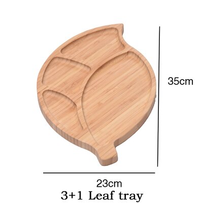 Fresh keeping tray bamboo bowl plate solid wood dividing food plate fruit plate solid wood western food tray: H