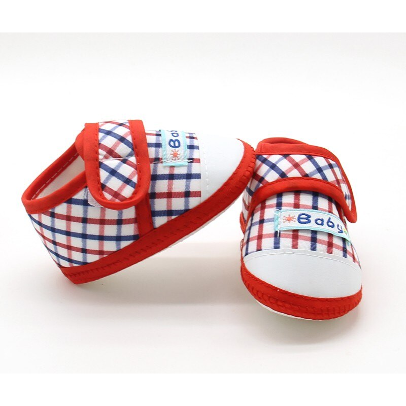 Baby Jongens Meisjes Schoenen Katoen Plaid Eerste Wandelaars Peuter Prewalker Soft Sole Laarsjes