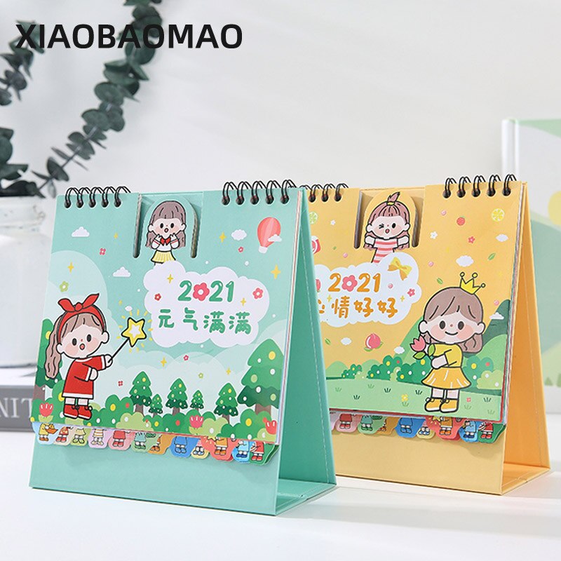 Cartoon Girl Desk Calendar Cute Table Calendars Ti... – Grandado