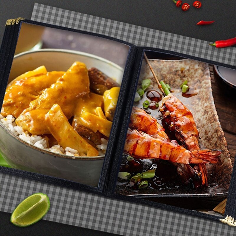 A4 PVC Transparent Menu Cover Protective Cover Restaurant Menu Paper Holder Cover for Bar Cafe Milk Coffee Shop Food Books