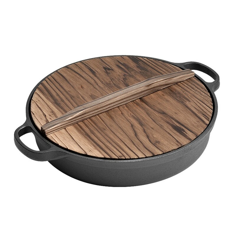 22Cm Dubbele Oor Gietijzeren Koekenpan Pan Non Stick Pan Ongecoat Pannenkoek Pan Pan Bakken
