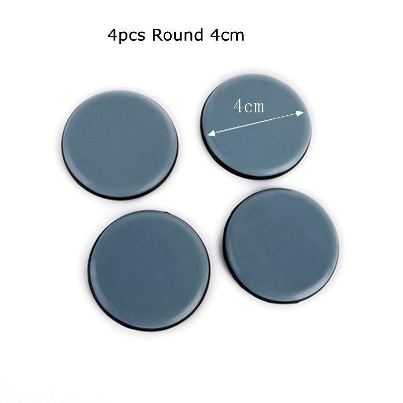1 Set Slider Pad Furniture Table Bases Protector Coaster Carpet Ground Magic Moving Anti-abrasion Floor Mat SYT9252: 4pcs Round 4cm