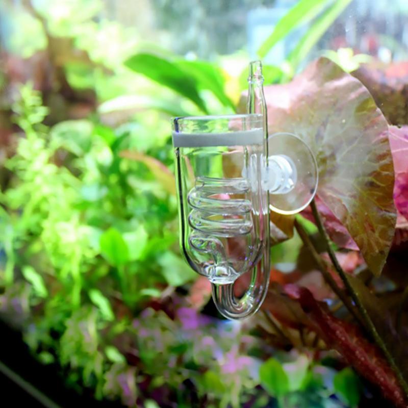 Water Tank CO2 Diffuser Reactor Aquatic Aquarium Fish Tank Plant Glass Carbon Dioxide Spiral Refiner