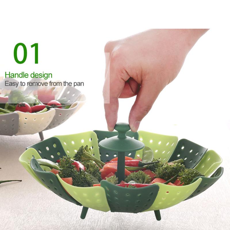 1Pcs Food Grade Siliconen Verdamper, Creatieve Groente-en Stoom Filter, Filter, Afvoer Mand, grote Capaciteit