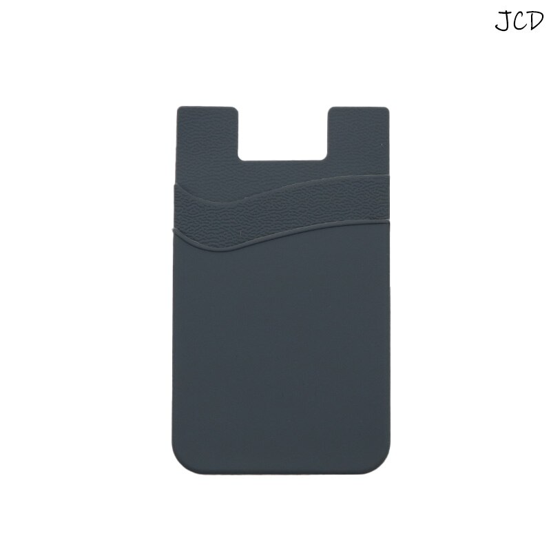 JCD-pegatina adhesiva para teléfono, bolsillo para teléfono móvil, billetera para tarjetas, funda elástica de Lycra para tarjetas de crédito, funda doble para tarjetas de identificación: Grey