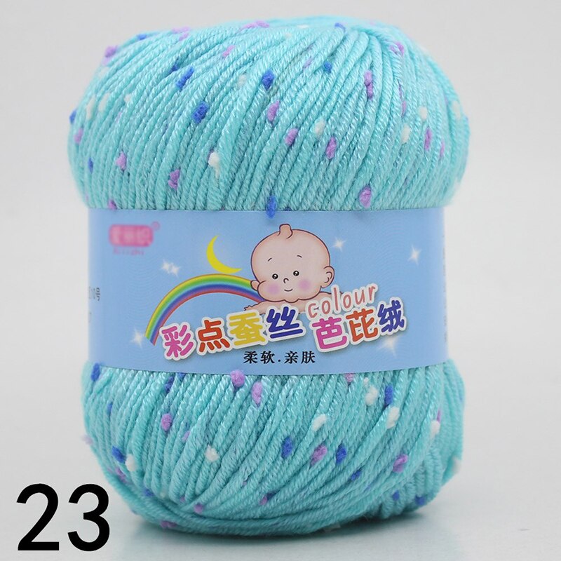 50g Acrylic Knitting Yarn with Colorful Dot Crochet Thread Chunky Wool Spot Pattern DIY Woven Hook Baby Sweater Sock Diaper: dark green