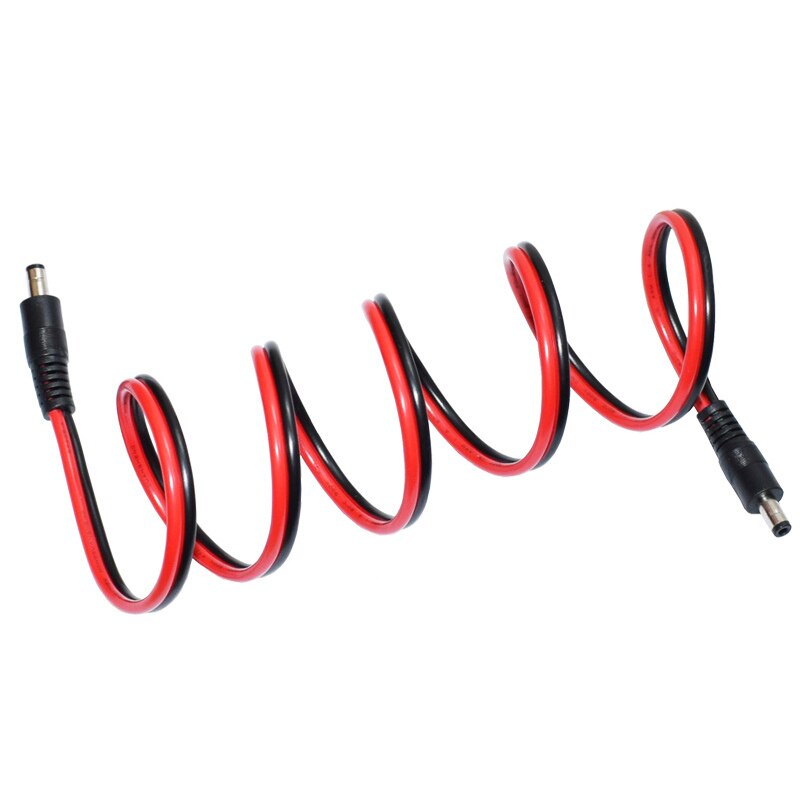 DC Power 12V 5.5mm x 2.1mm DC5521 to DC5521 Barrel Male Plug Connector Pigtail 14 AWG 3 ft.