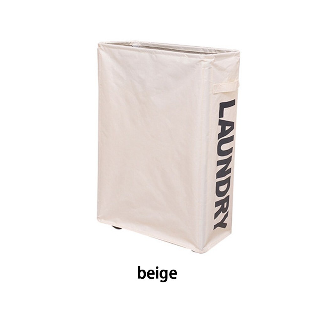 Oxford tvättkorg med hjul multifunktionellt hörn tunn tvätt hämmar smutsig klädförvaring korg arrangör behållare: Beige