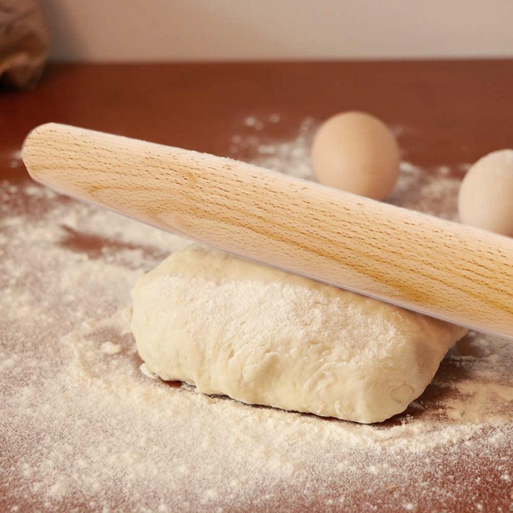 Wooden Rolling Pin Dough Roller Essential Kitchen Utensil Tool for Making Pasta Pies and Biscuits