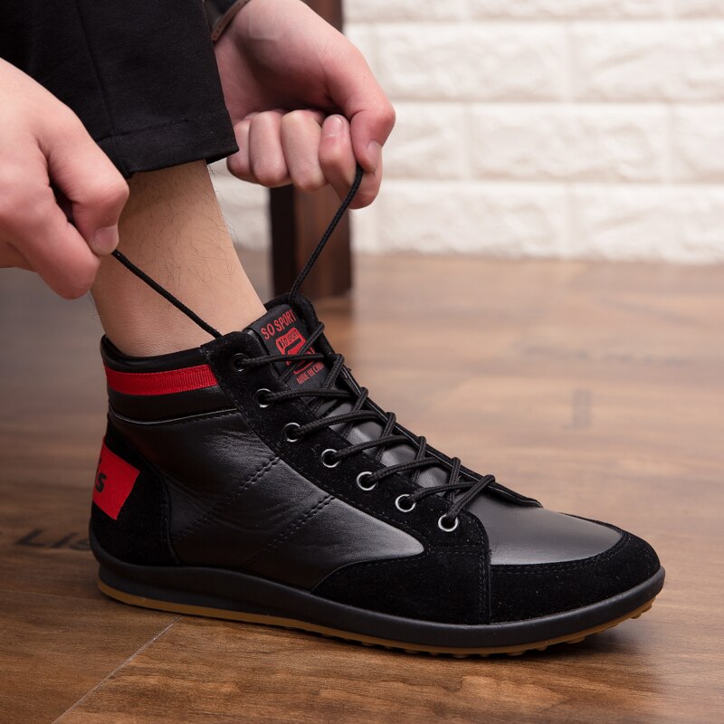 Heren casual leren schoenen sneakers waterdichte antislip laarzen