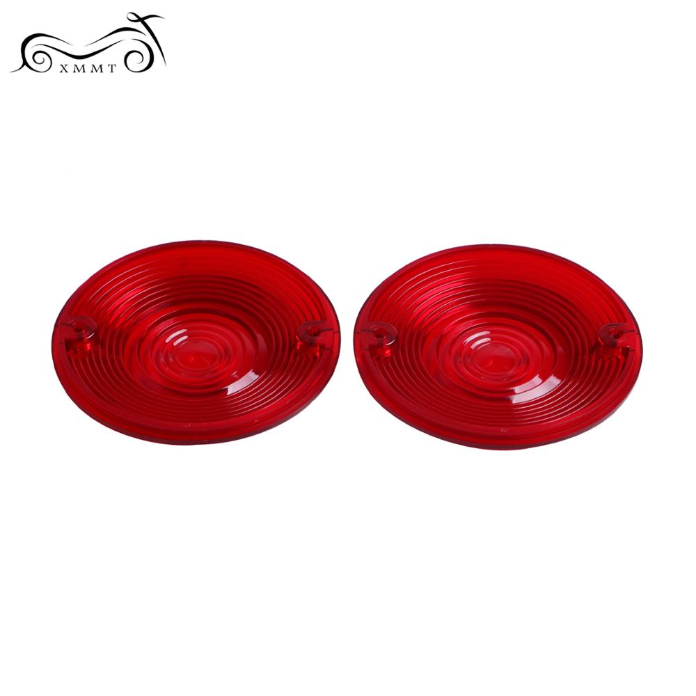 2x Red Turn Signal Light Cover Lens Motorcycle For Harley Dyna Fat Bob Electra Glide Softail