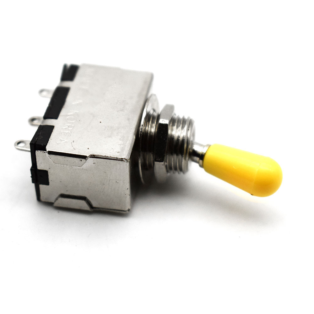 1Pc Metaal met Plastic Schakelaar Cap 3 Way Tuimelschakelaar voor LP SG Elektrische Gitaar 3 Way Control elektrische Guitarra Schakelaar: YELLOW