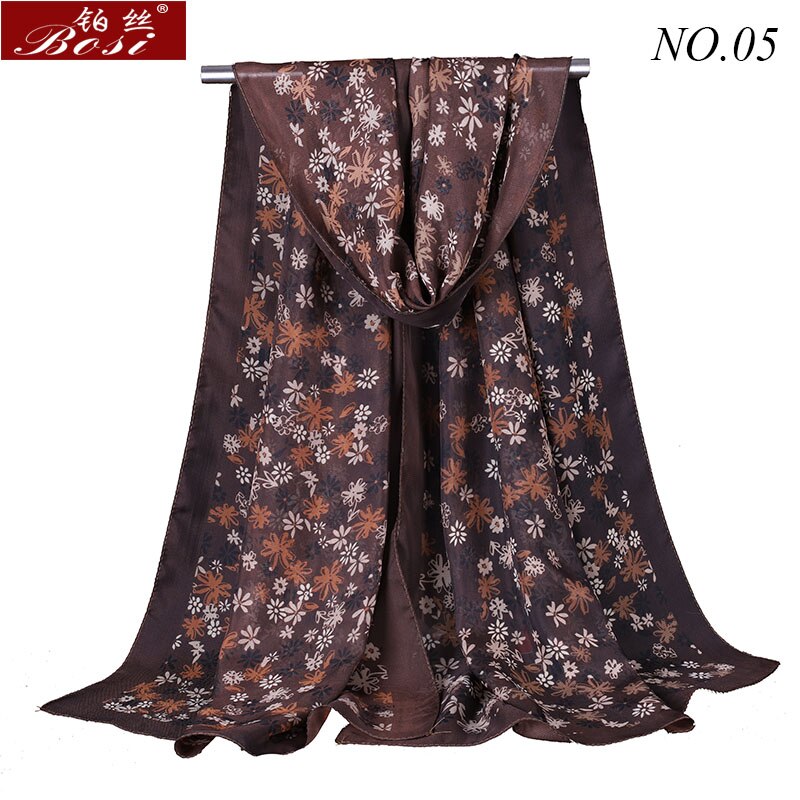 Chiffon sjaal kleine bloem lange omslagdoek voor en omslagdoeken hijab print dames luxe merk sjaals dames