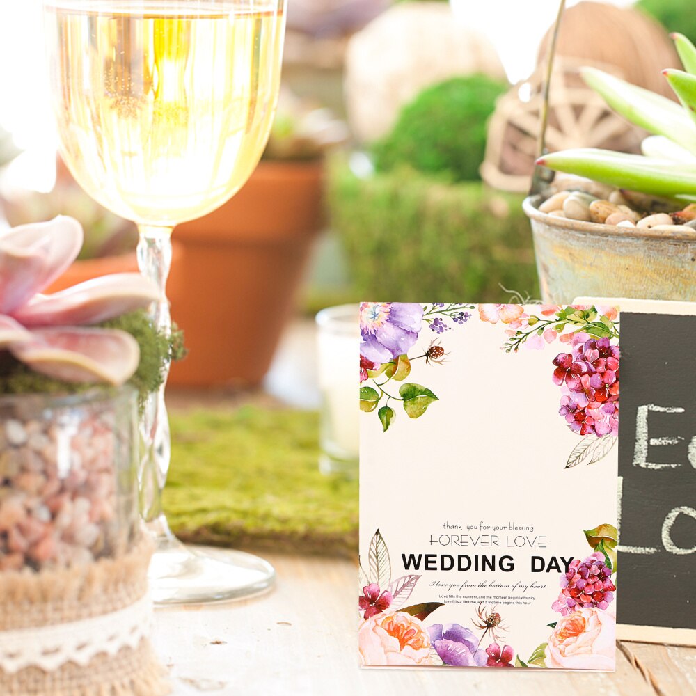10pcs Table Cards Flower Printing Name Cards Place Cards Wedding Party
