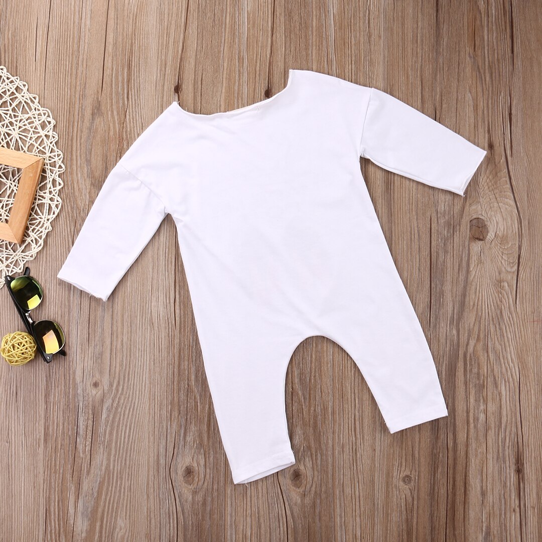 Funny Autumn Cotton Romper Newborn Baby Girl Boys High Heel Shoes Printed Romper Long sleeve one piece White Jumpsuit 0-18M