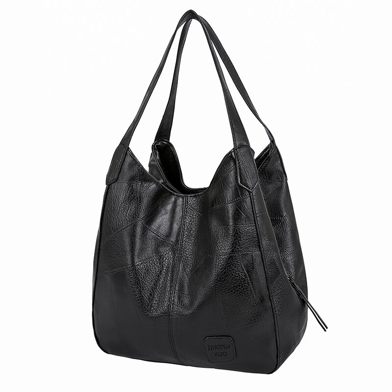 women's handbag waterproof ladies shoulder bag anti-scratch girl shopper bag business bags large capacity PU: Black