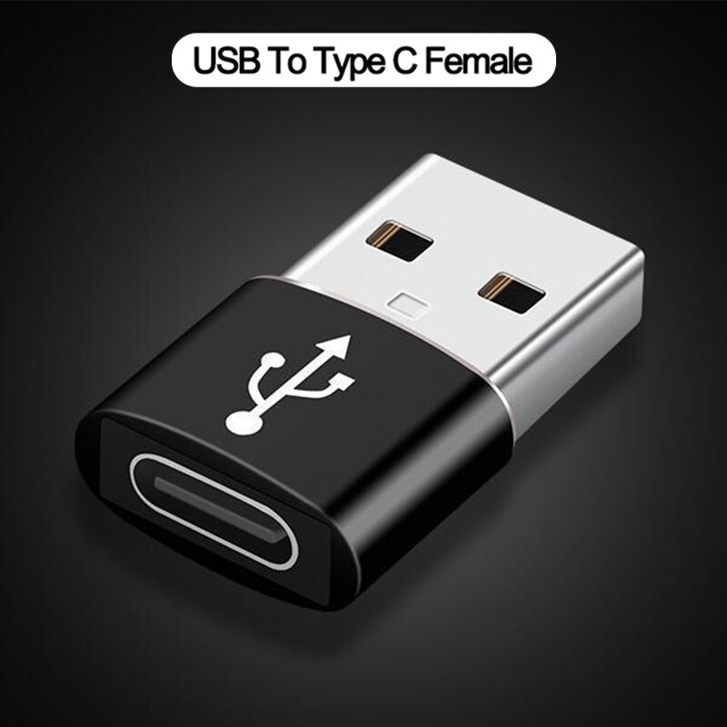 2IN1 cavo Micro usb maschio a USB femmina per telefono cellulare tipo C a connettore USB adattatore OTG convertitore in lega di alluminio in movimento: USB-Type C Black