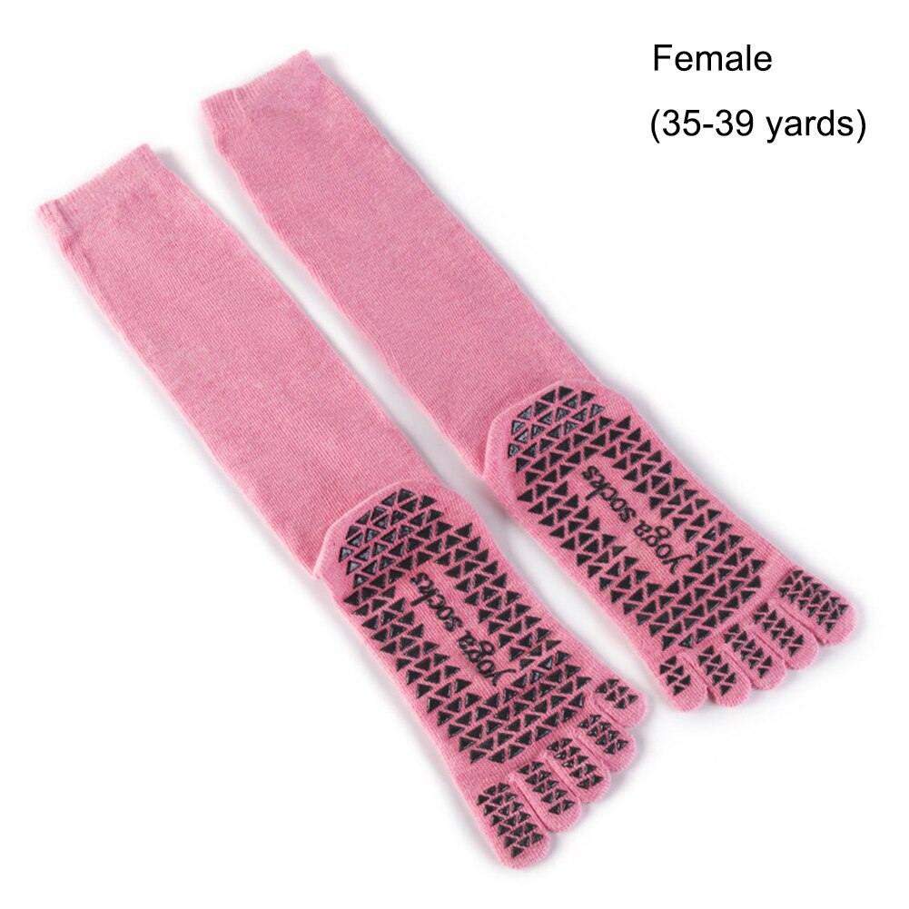 1 par yogastrumpor fitness sport bomullsstrumpor fem fingrar strumpor mjuka pilates balettstrumpor som andas för män kvinnor: Rosa   