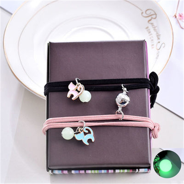 2023 Bracciale luminoso gatto stella luna coppia fascino fatto a mano corda regolabile braccialetto amico abbinato amore infinito gioielli regali: Cobalto viola