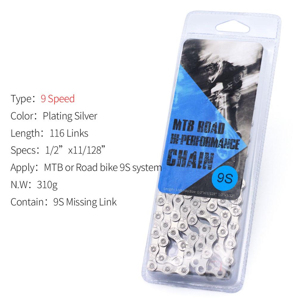 Bicycle Chain 8 9 10 11 Speed Buckle Single Speed MTB Chain Mountain Bike Road Chain Bike Parts eslabon rapido cadena 11v: 9 Speed