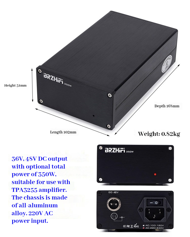 AMXEKR 350W high power high speed DC power supply 36V 48V suitable for TPA3255 amplifier board amplifier power supply