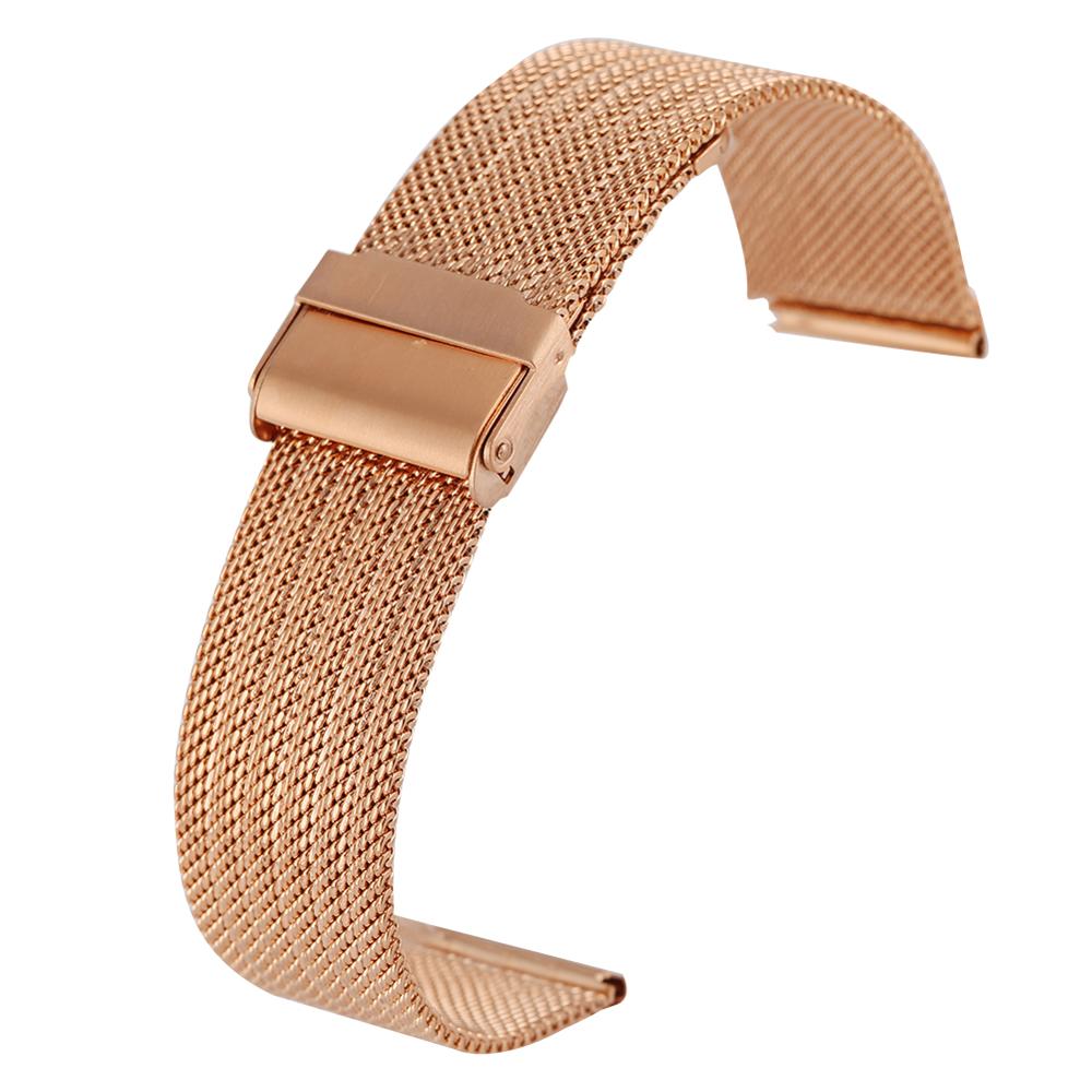 18MM 20MM 22MM 24MM Silver Stainless Steel Mesh Watch Strap with Hook Buckle Premium Replacement Bracelet horloge bandjes: Rose Golded / 22mm