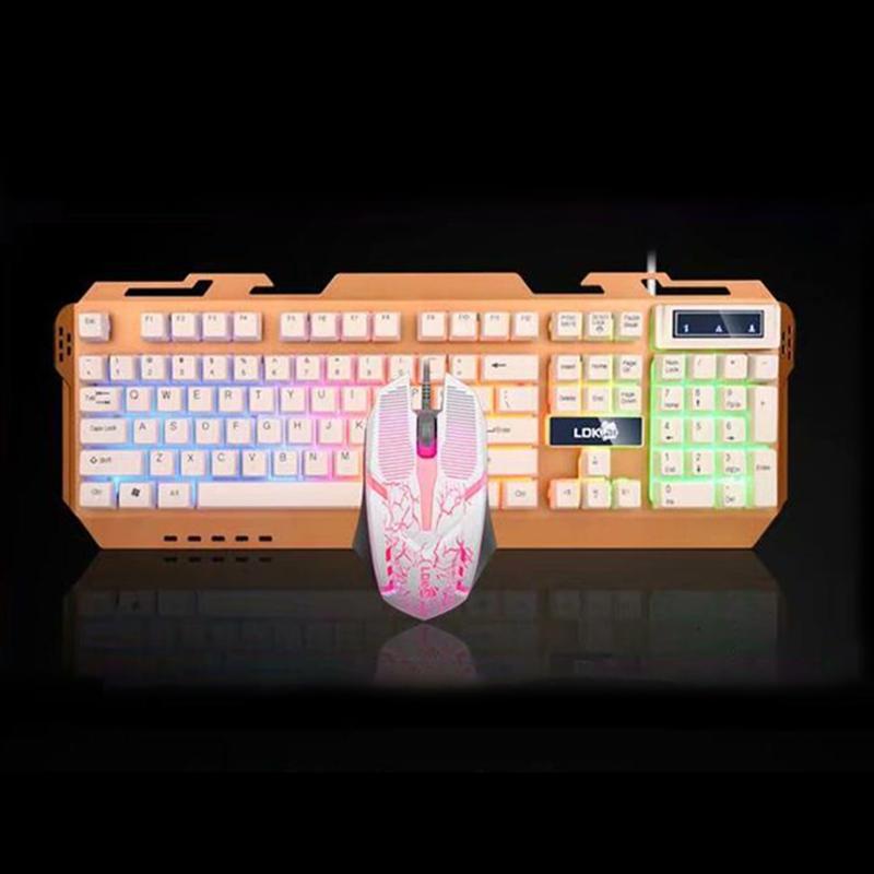 Keyboard Mouse Combo RGB Backlight Mouse Suspension Gaming Computer Keyboard