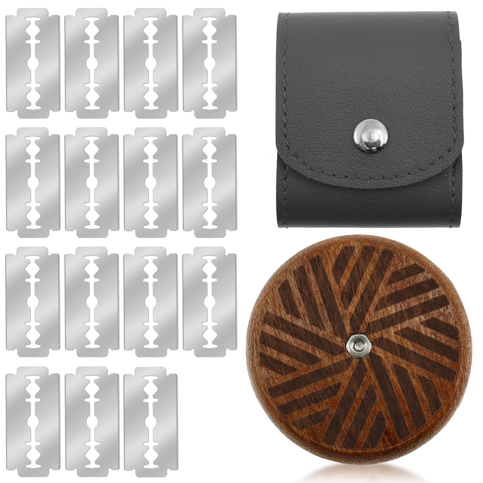 Bread Bakery Lame Tools Wooden Scraper Bread Knife/Slicer/Cutter Dough bakery stone Scoring Lame with 15 Blades Arc Curved Knife: Default Title